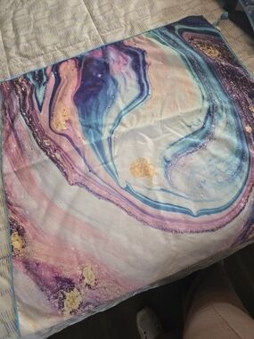 Marble Swirl Microfiber Beach Towel  - Pastel Pink & Blue